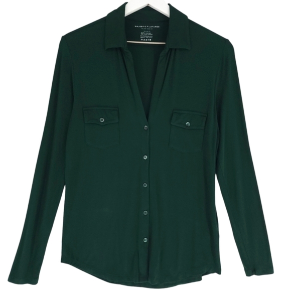 Majestic Filatures Tops - Majestic Filatures Delux Teeshirt Vneck Long Sleeve Shirt